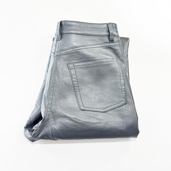 Wilfred Aritzia Gray Faux Leather Pant Straight Leg Size 0 - Picture 1 of 9